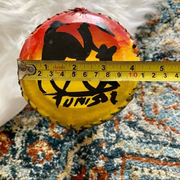 Handmade Tribal Ceramic Drum Safari Folk Art Painted Cotta Southwestern Decor - Picture 10 of 12